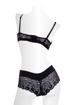CONJUNTO MUJER BRASIER COPA MEDIA Y CACHETERO EN BLONDA