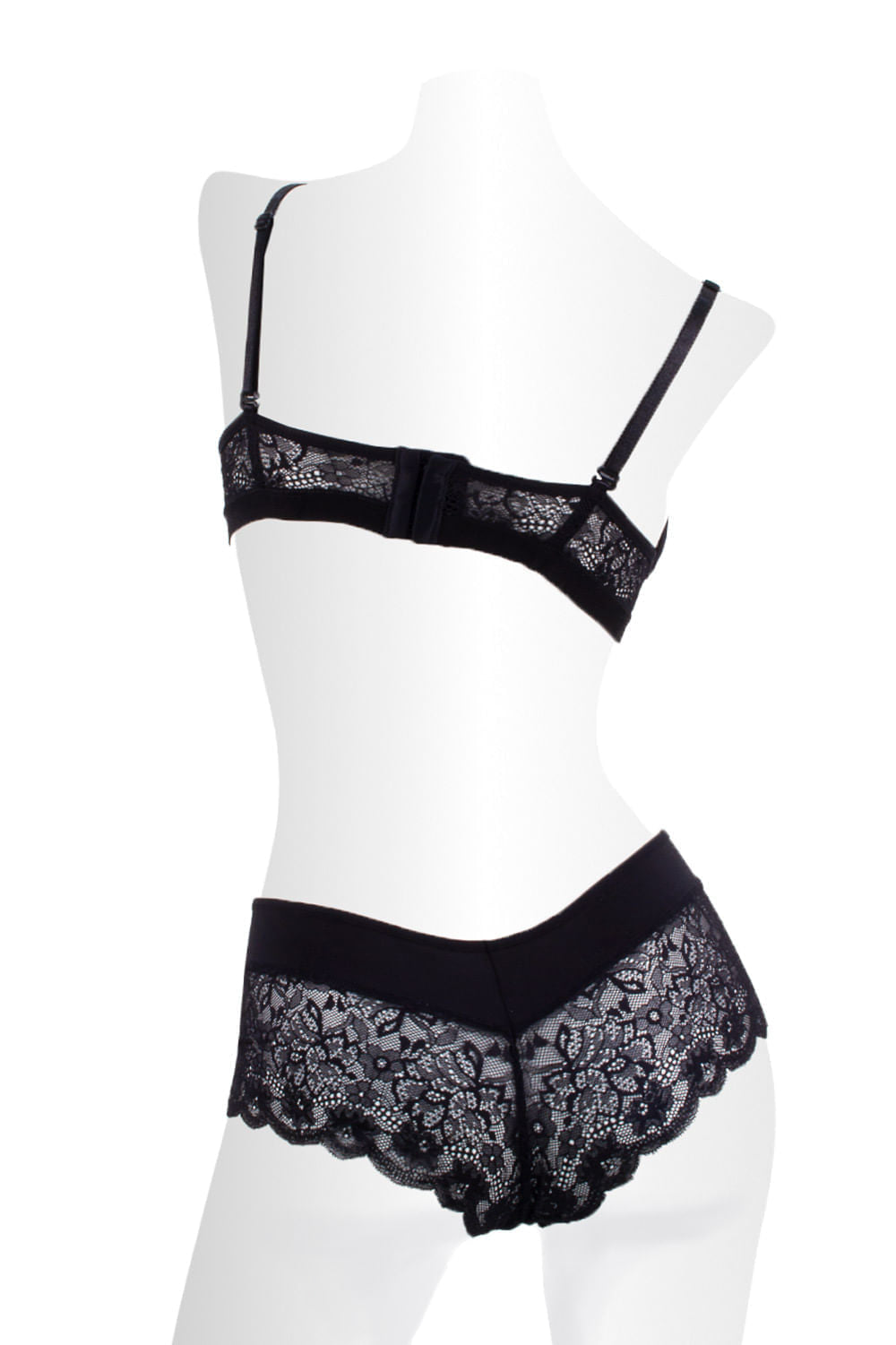 CONJUNTO MUJER BRASIER COPA MEDIA Y CACHETERO EN BLONDA