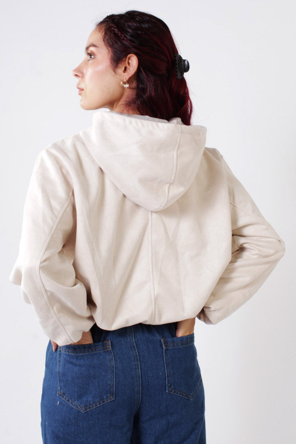 CHAQUETA MUJER OVERSIZE CON CAPUCHA