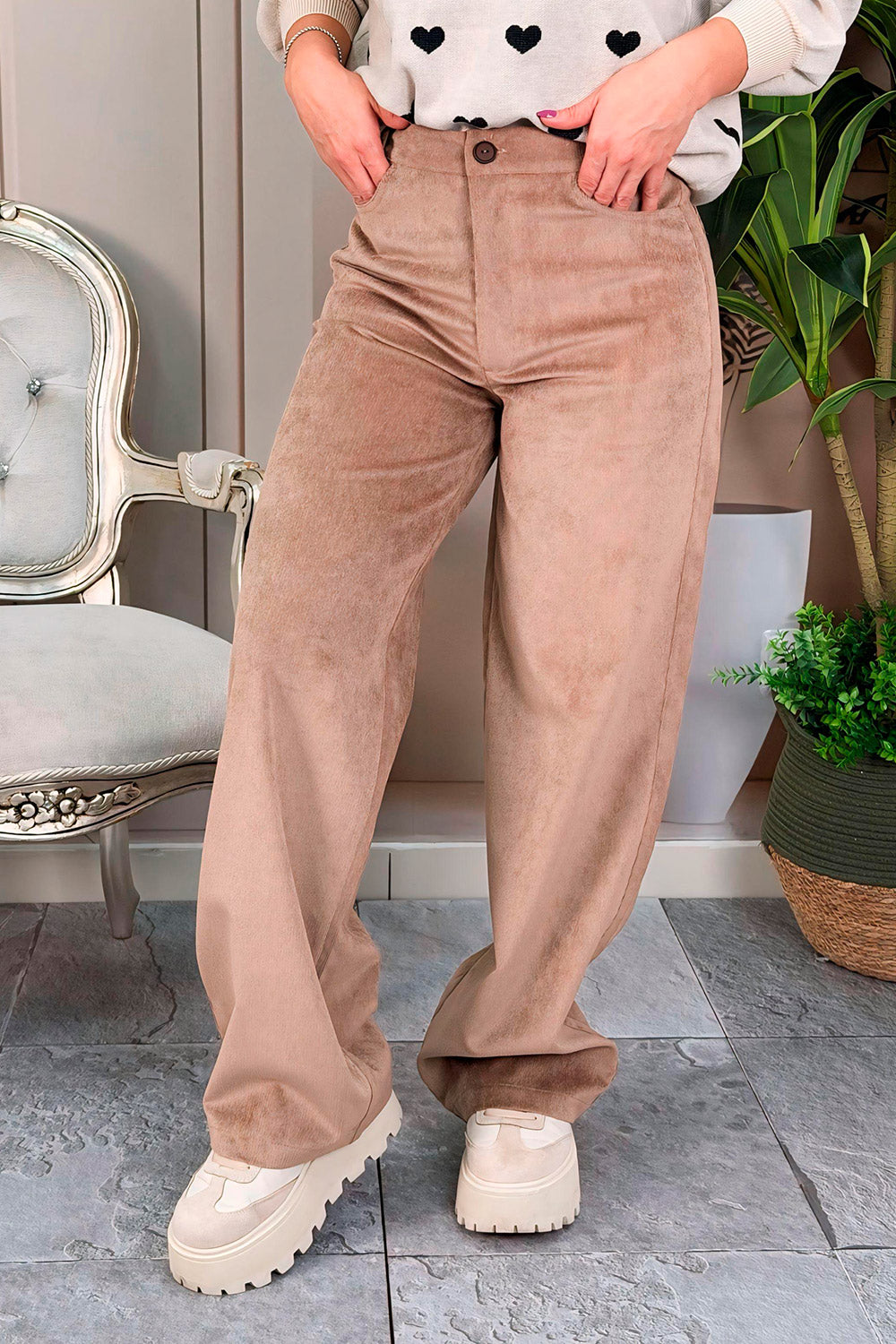 PANTALÓN MUJER SILUETA AMPLIA TIPO PANA