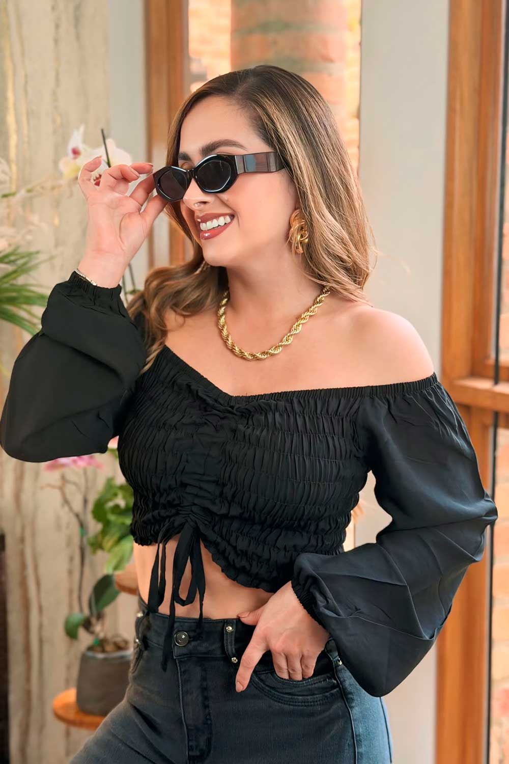 BLUSA MUJER MASADI REF 5021 color NEGRO
