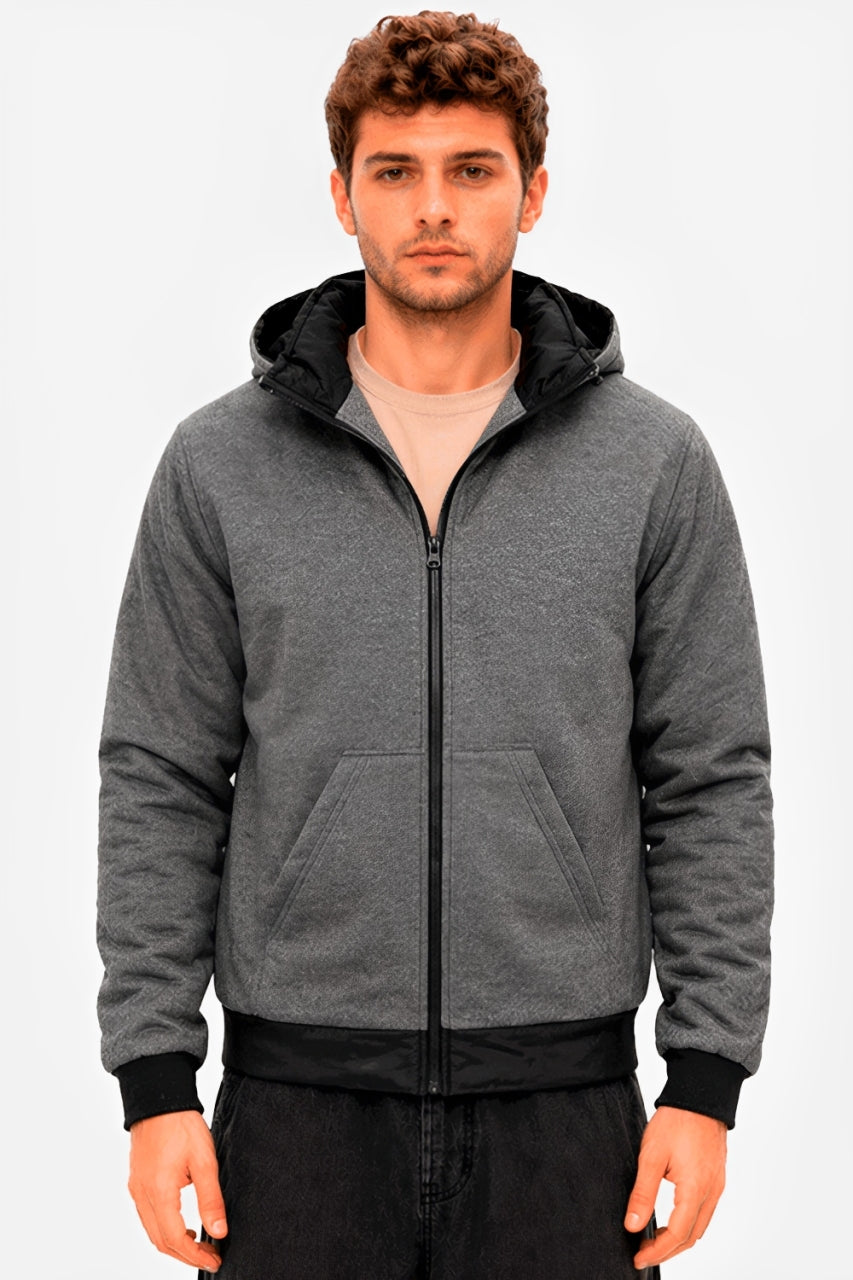 CHAQUETA HOMBRE DOBLE FAZ CON RIBETES BLANCOS