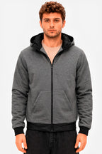 CHAQUETA HOMBRE DOBLE FAZ CON RIBETES BLANCOS