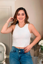 BLUSA MUJER CORTA BRILLANTE
