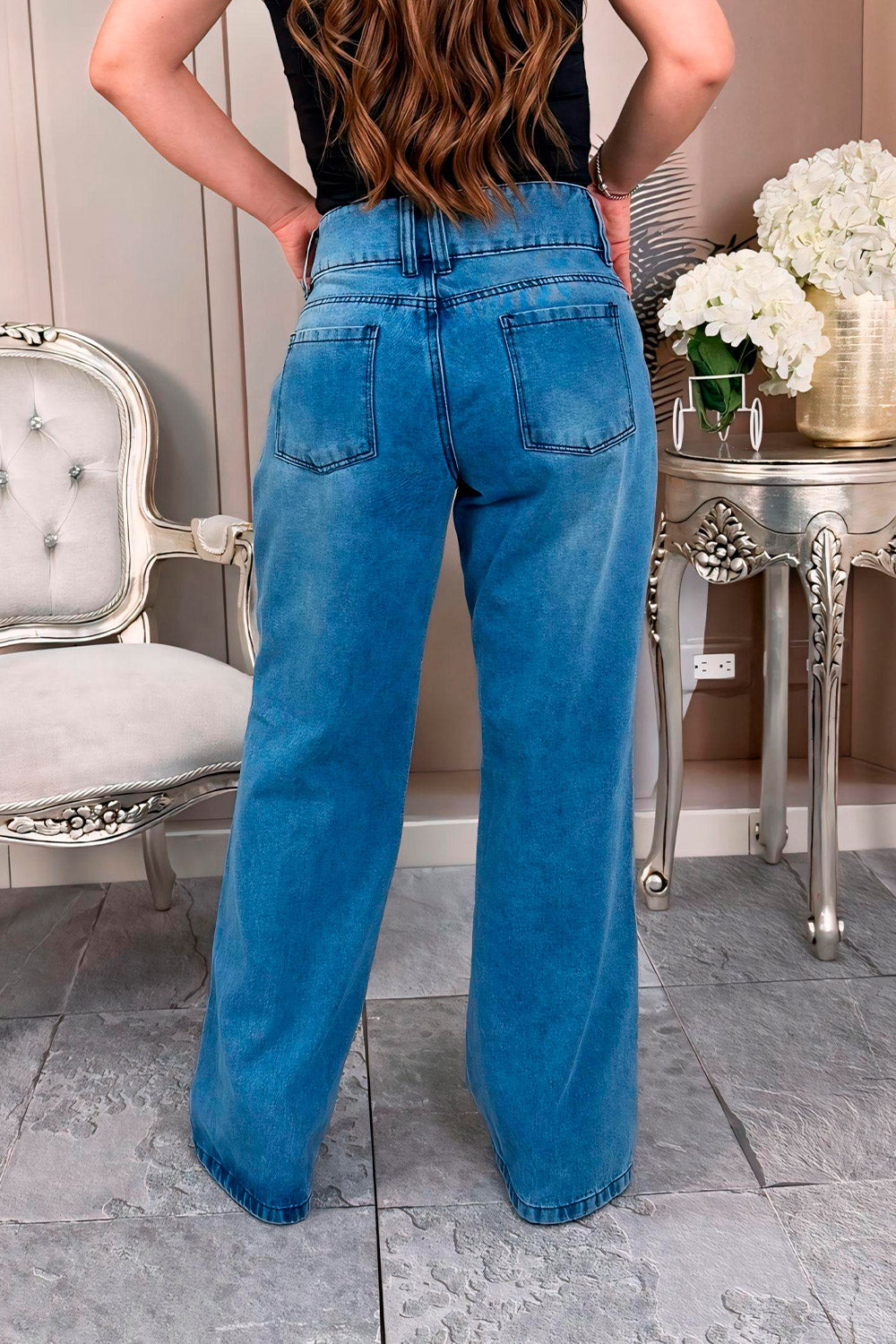 JEAN MUJE TIRO ALTO WIDE LEG CLASICO