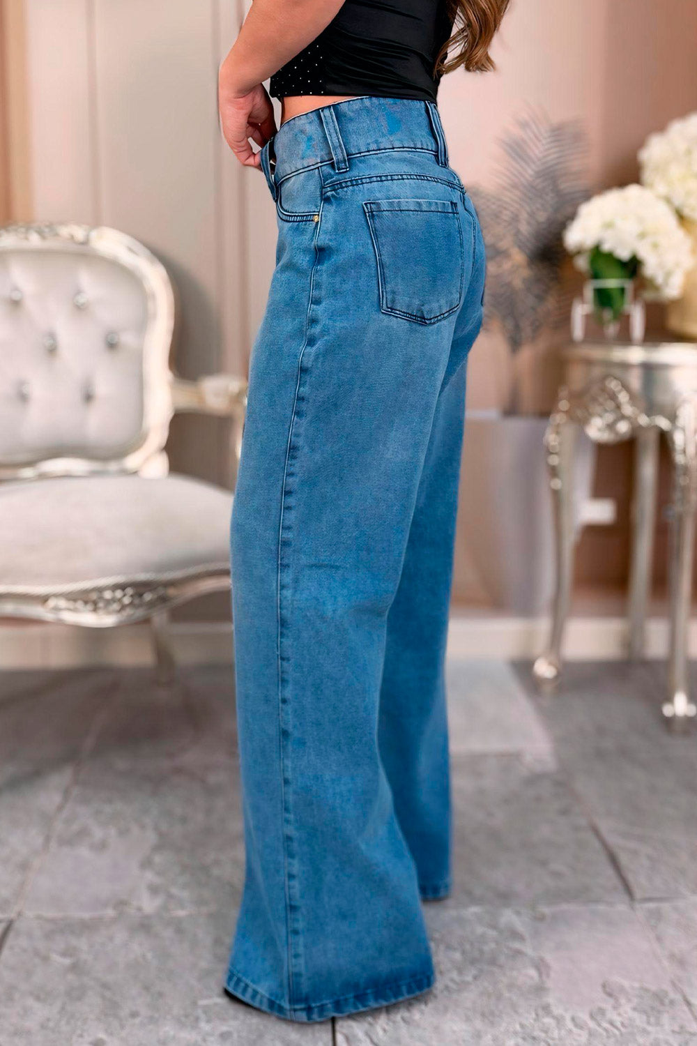 JEAN MUJE TIRO ALTO WIDE LEG CLASICO