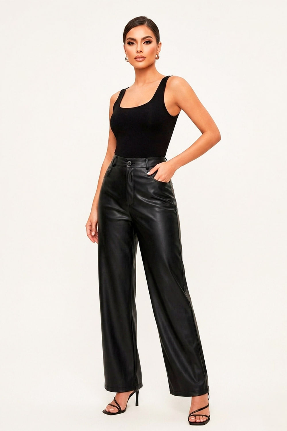 PANTALON MUJER CUERINA SILUETA AMPLIA WIDE LEG