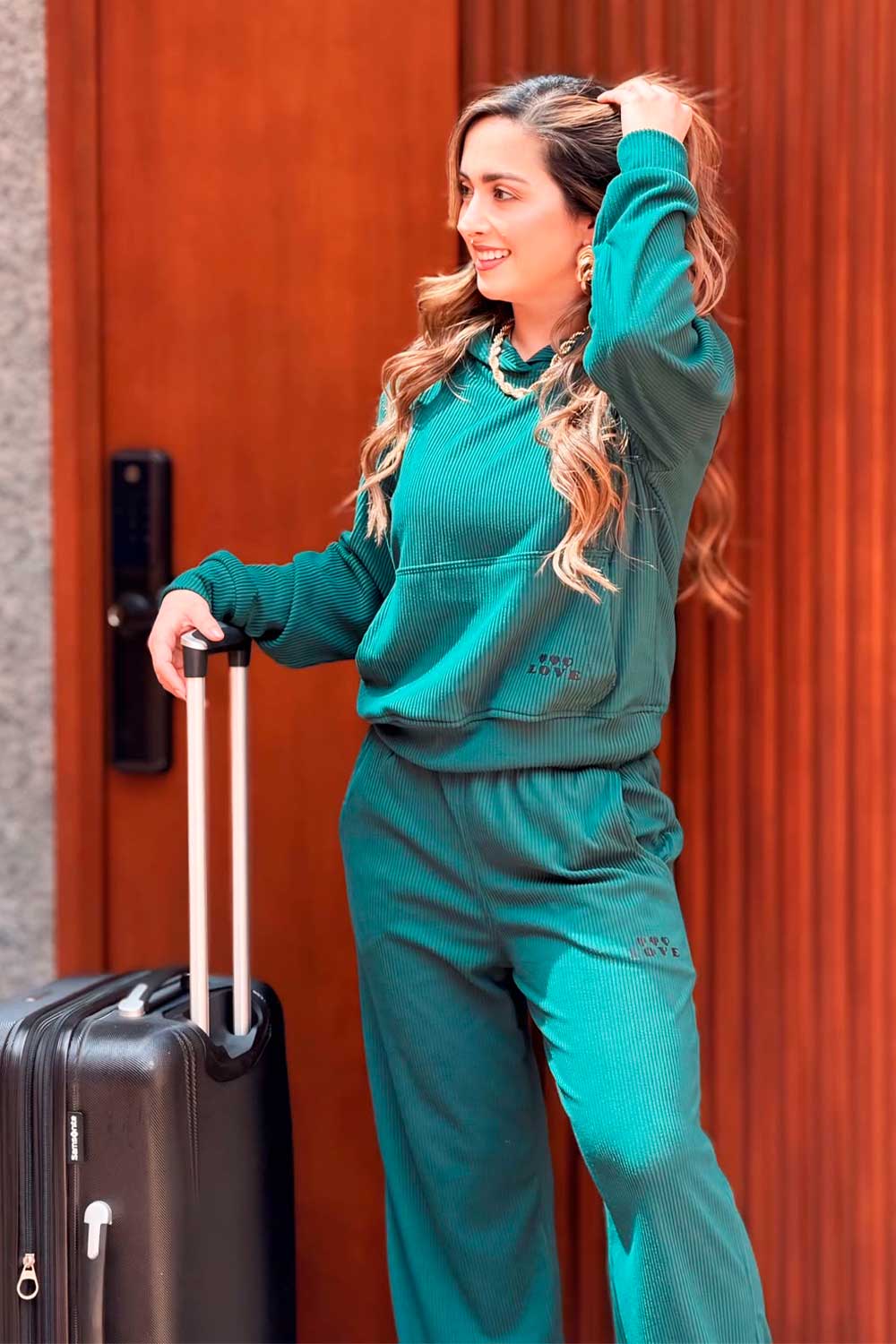 CONJUNTO MUJER CASUAL TELA ACANALADA
