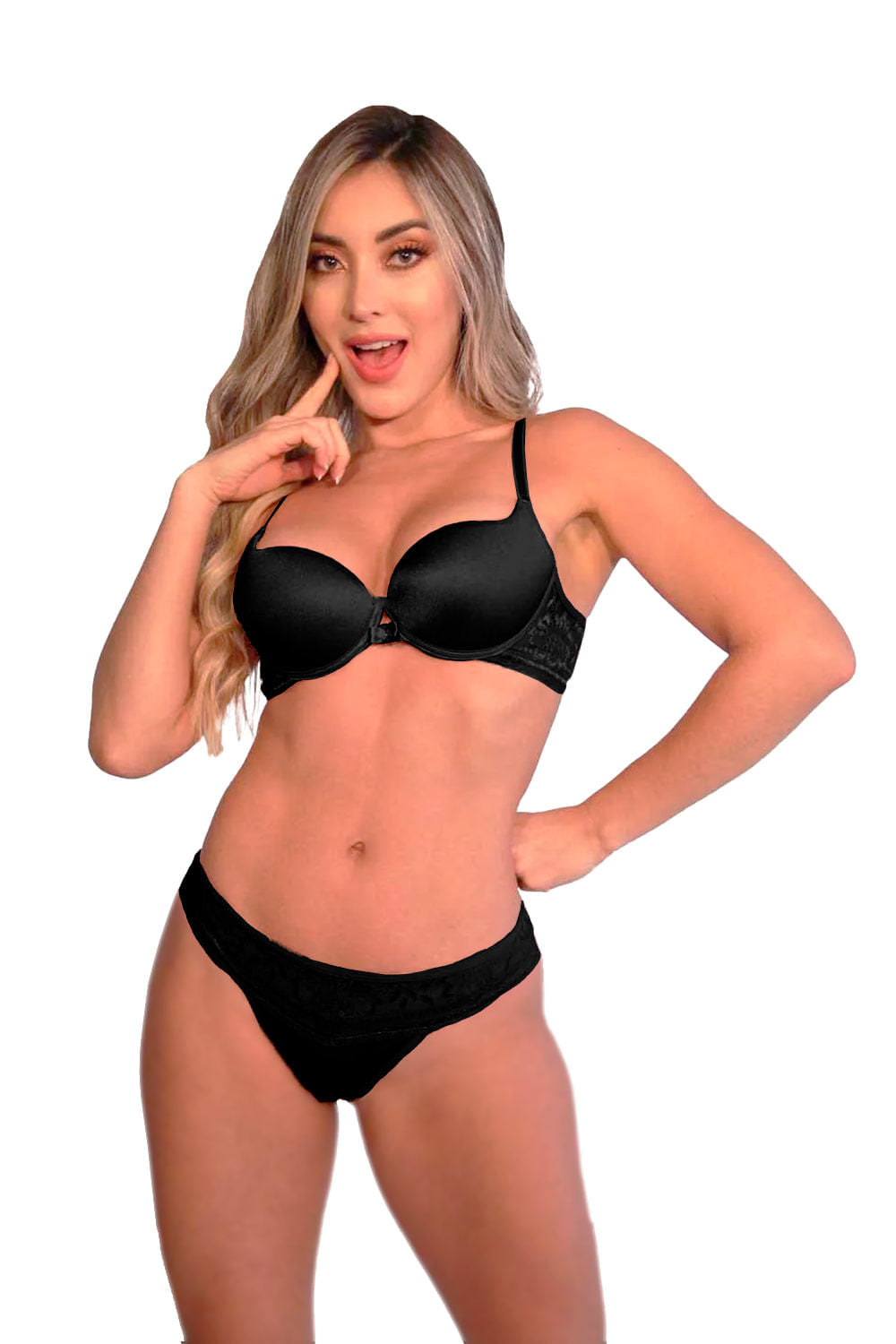 CONJUNTO MUJER GLORIETTE REF 450 color NEGRO