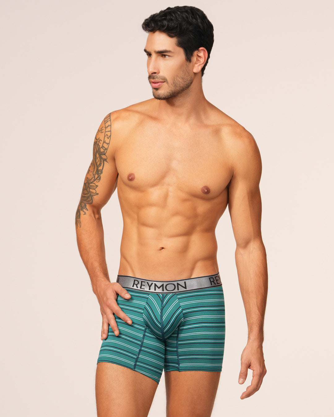 BOXER HOMBRE REYMON REF 3013 color RAYAS VERDE