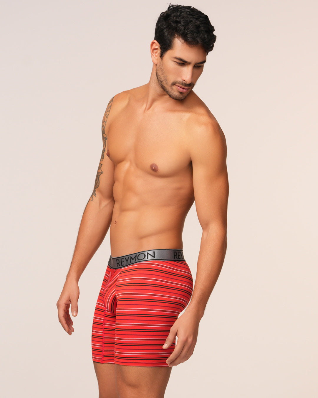 BOXER HOMBRE REYMON REF 3027 color RAYAS ROJO