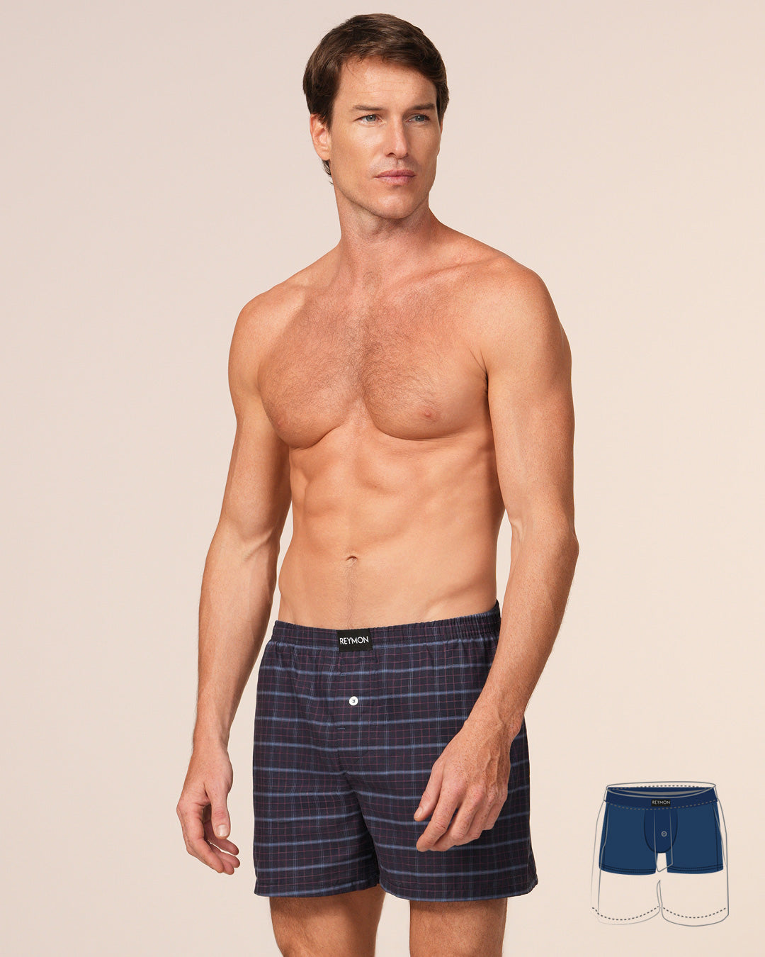 BOXER HOMBRE REYMON REF 3052 PLUS color CUADROS AZUL OSCURO 6