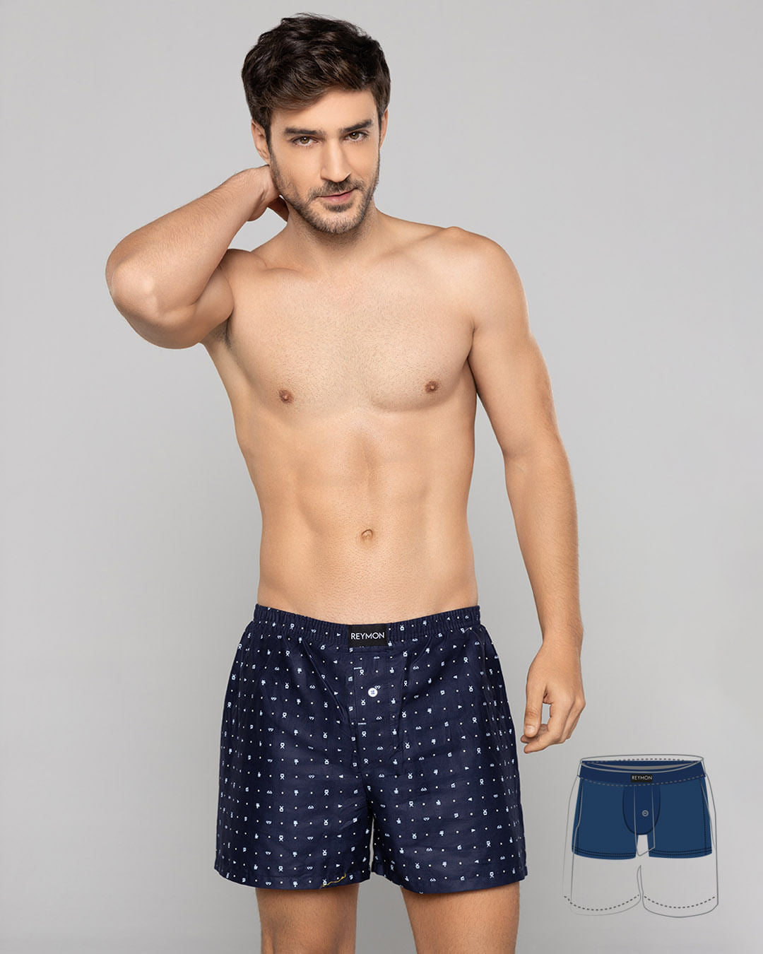 BOXER HOMBRE REYMON REF 3052 color MINI PRINT AZUL OSCURO 8