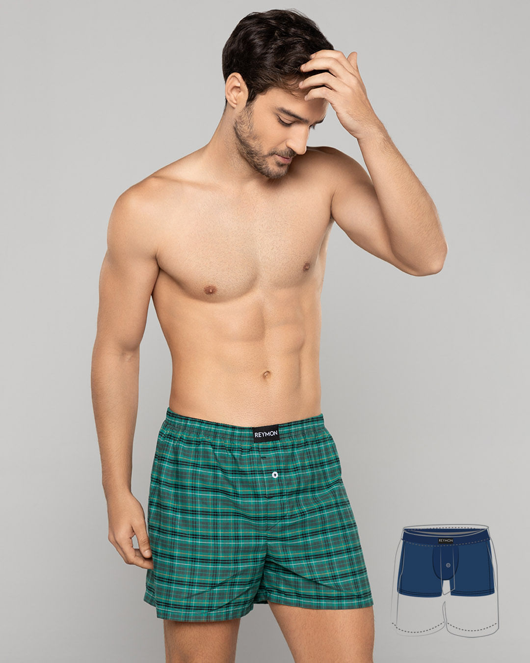 BOXER HOMBRE REYMON REF 3052 color CUADROS VERDE 11