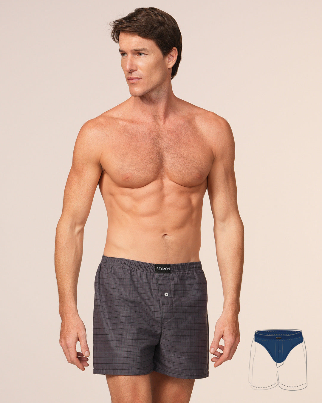 BOXER HOMBRE REYMON REF 3054 color CUADRO GRIS OSCURO 9