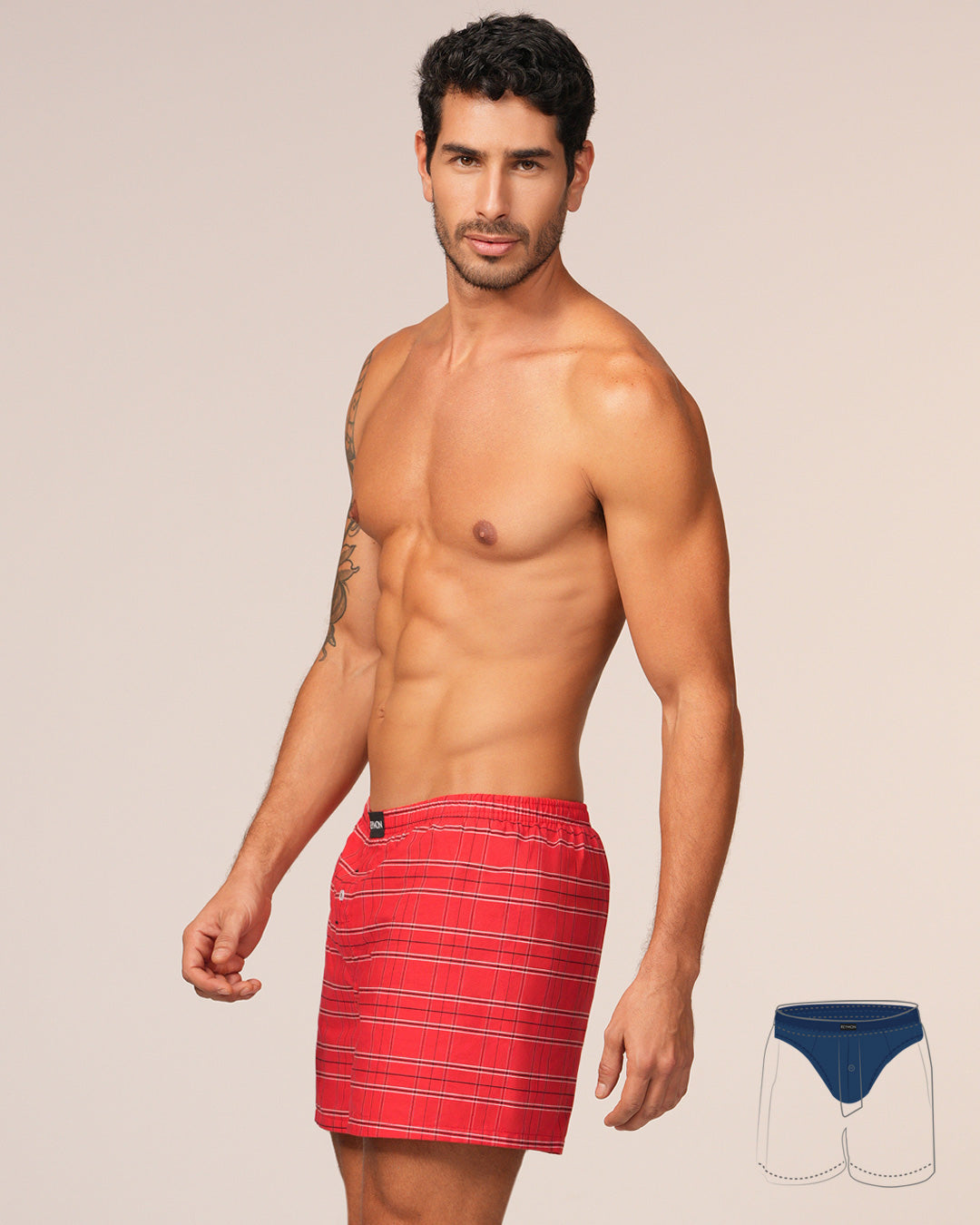 BOXER HOMBRE REYMON REF 3054 color CUADRO ROJO 10