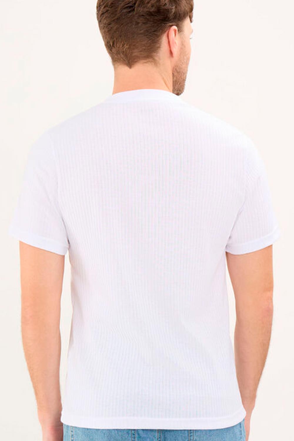 CAMISETA HOMBRE ACANALADA CUELLO REDONDO