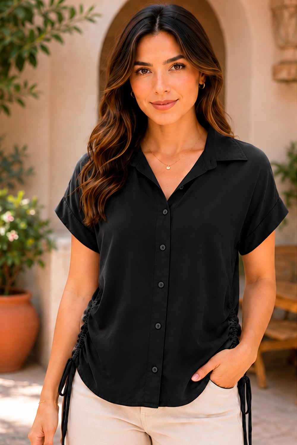 BLUSA MUJER MASADI REF 2468 color NEGRO
