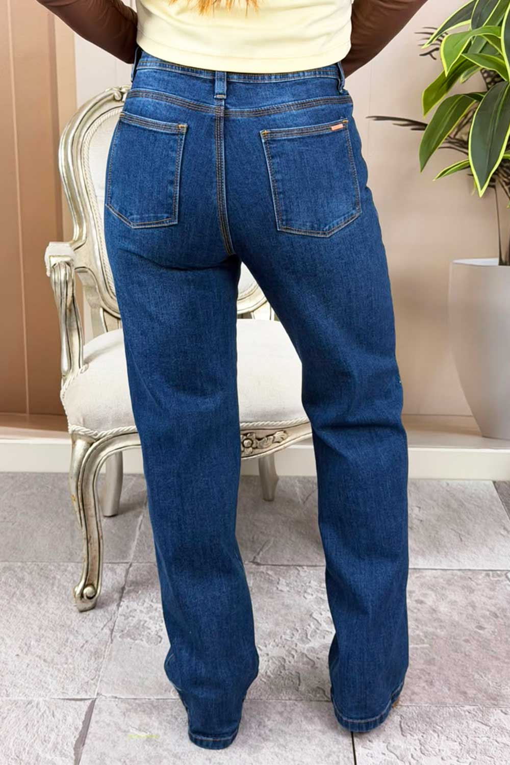 JEAN MUJER TIRO ALTO STRAIGHT LEG AZUL