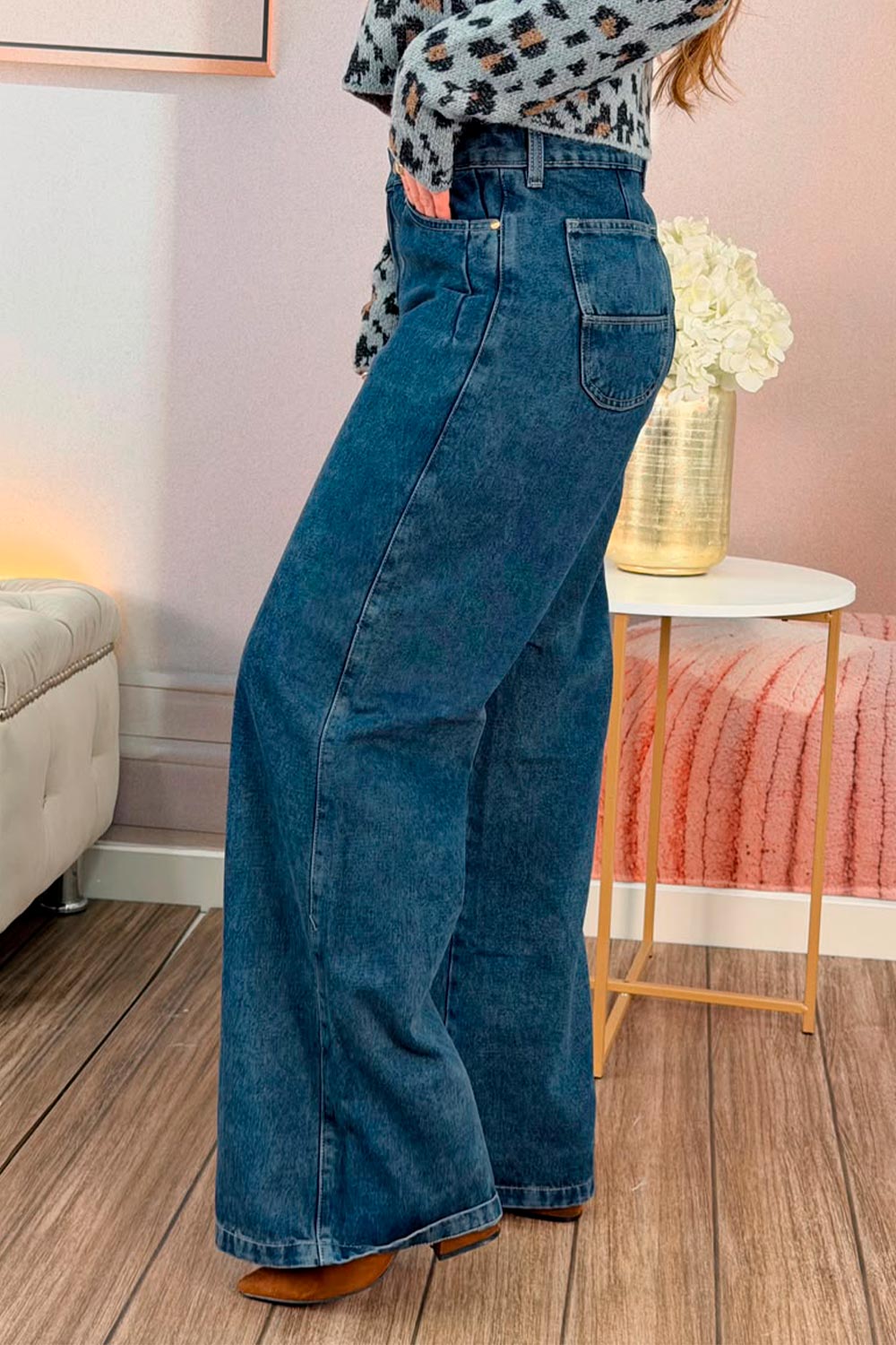 JEAN MUJER TIRO ALTO WIDE LEG
