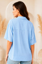 CAMISA MUJER MANGA CORTA Y CORTE RELAJADO