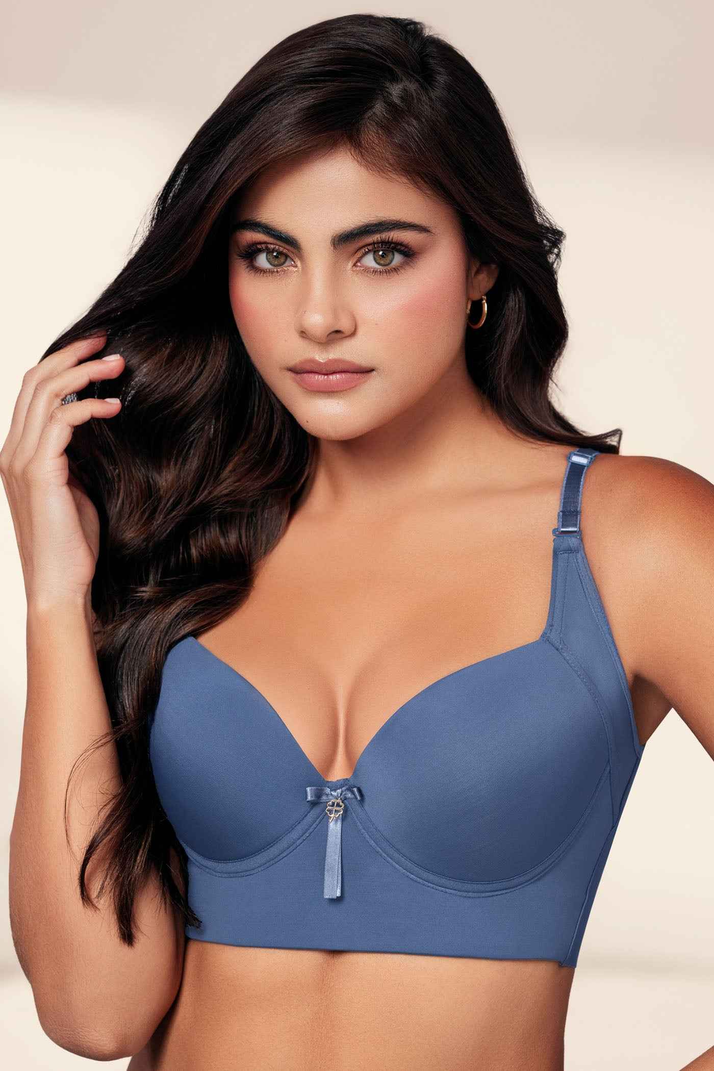 BRASIER MUJER ANCHO EN LYCRA "SUPPORT BRA" ABROCHADURA 6X3