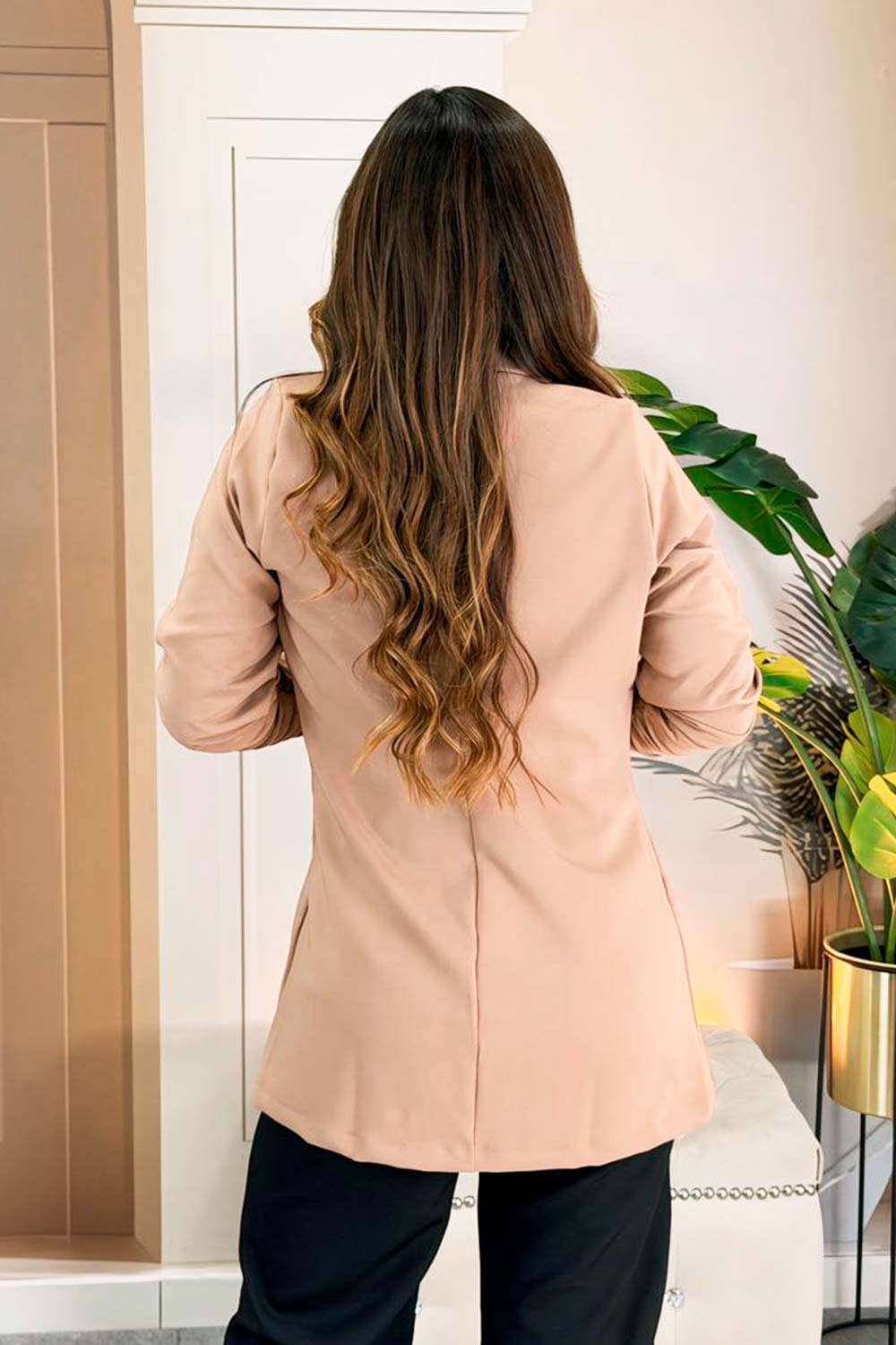 BLAZER MUJER LARGO MANGAS RECOGIDAS