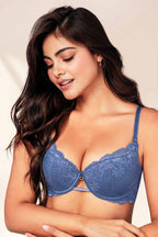 BRASIER MUJER CAROL REF 306-3 color AZUL ARTICO