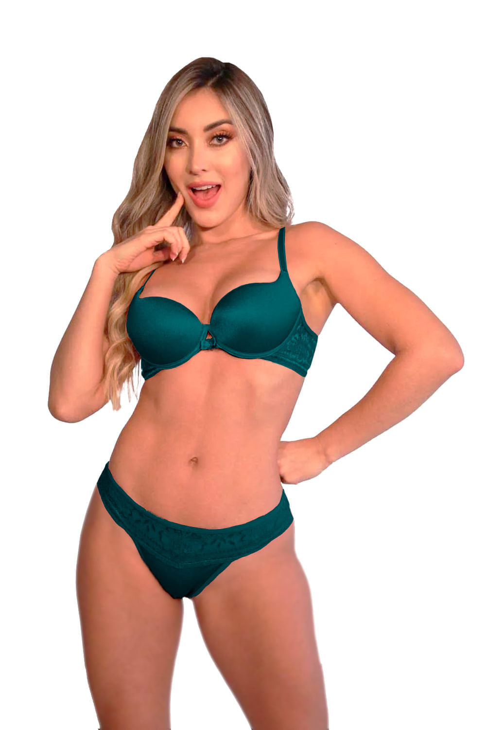 CONJUNTO MUJER GLORIETTE REF 450 color VERDE ESMERALDA