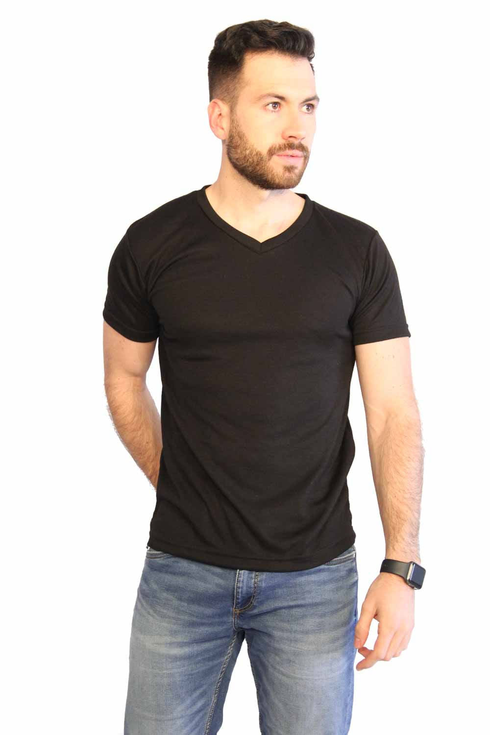 CAMISETA HOMBRE TEXCOL REF COLOR CLL V color NEGRO