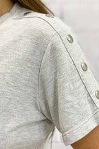 BLUSA MUJER MANGA CORTA TACHES EN LOS HOMBROS