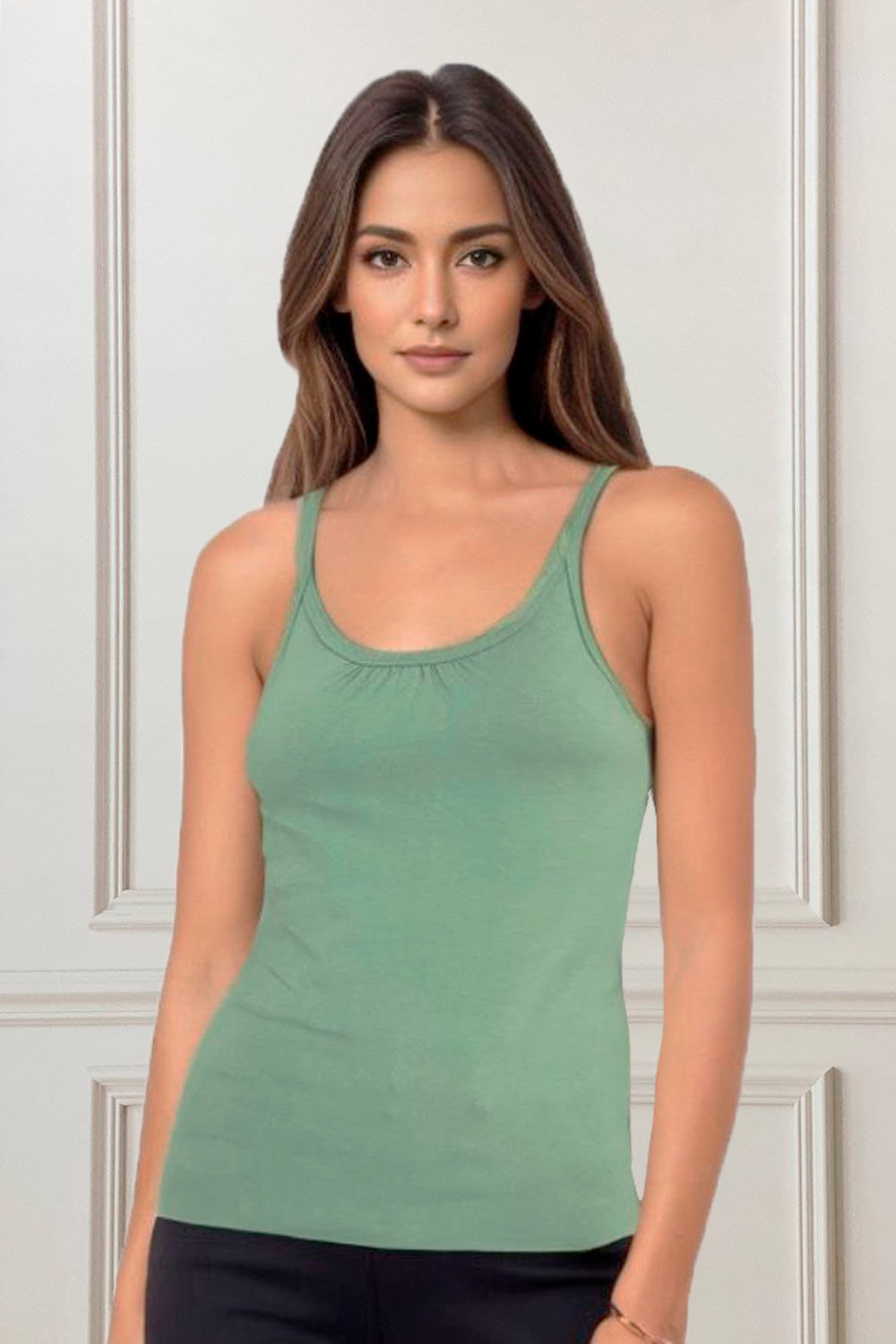 BLUSA MUJER MUNAMU REF 2114 color VERDE OLIVA