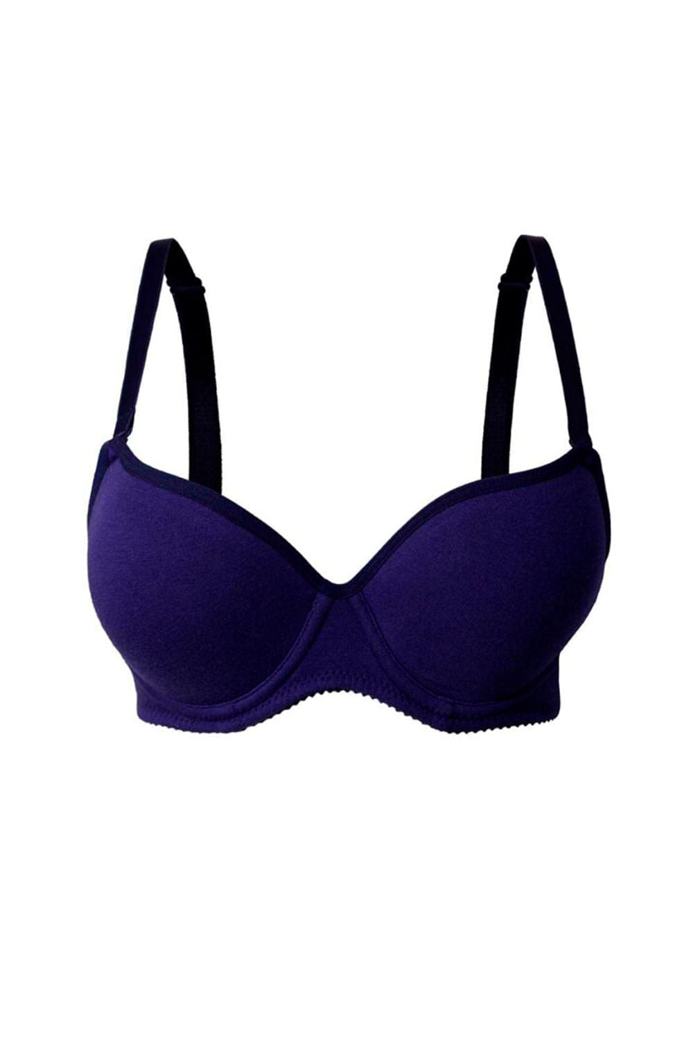 BRASIER MUJER MEDIA COPA UNICOLOR EN ALGODÓN