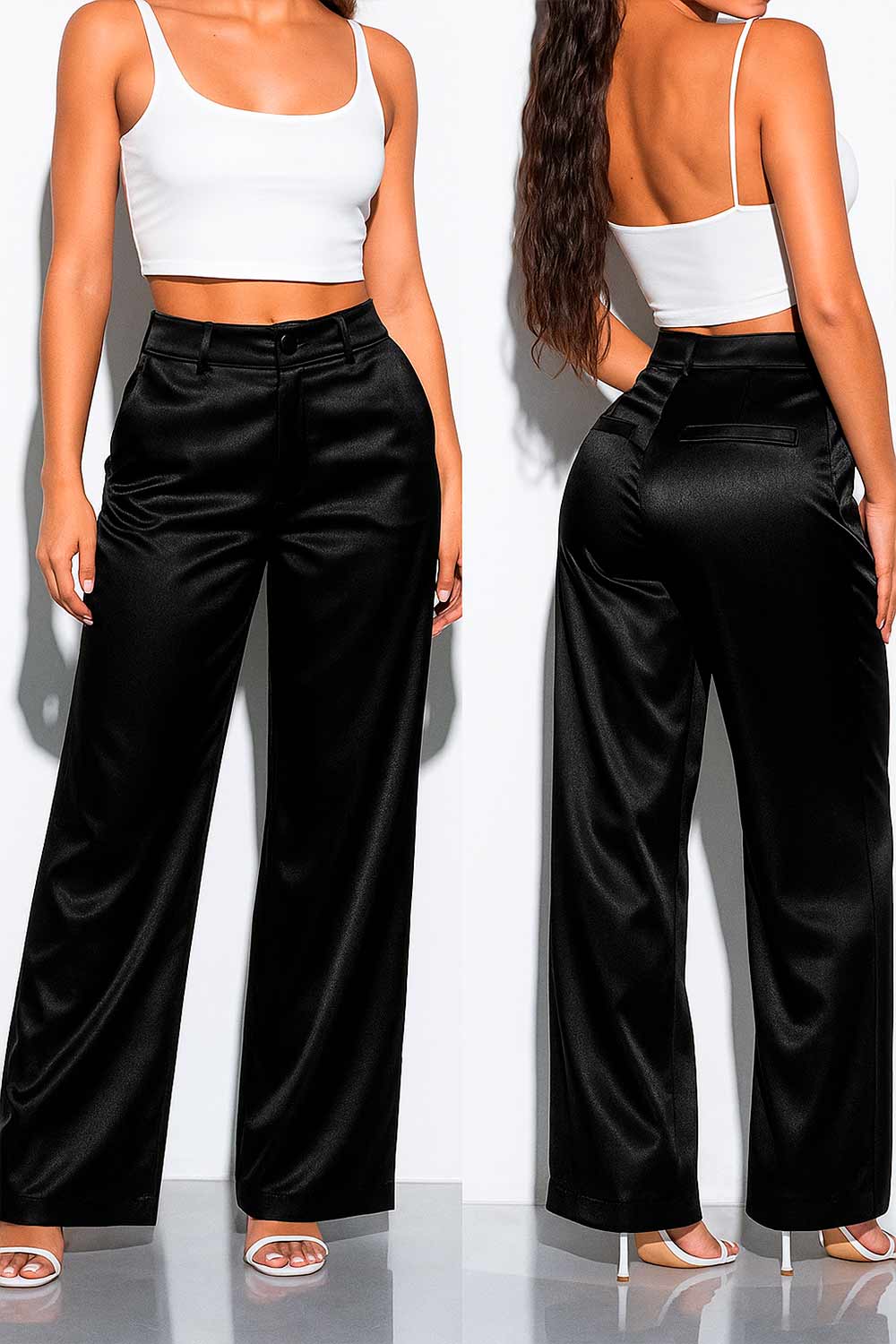 PANTALON MUJER JUAN & CO REF 559 SATIN color NEGRO