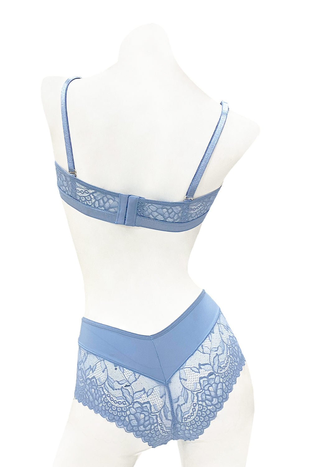 CONJUNTO MUJER BRASIER COPA MEDIA Y CACHETERO EN BLONDA