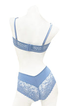 CONJUNTO MUJER BRASIER COPA MEDIA Y CACHETERO EN BLONDA