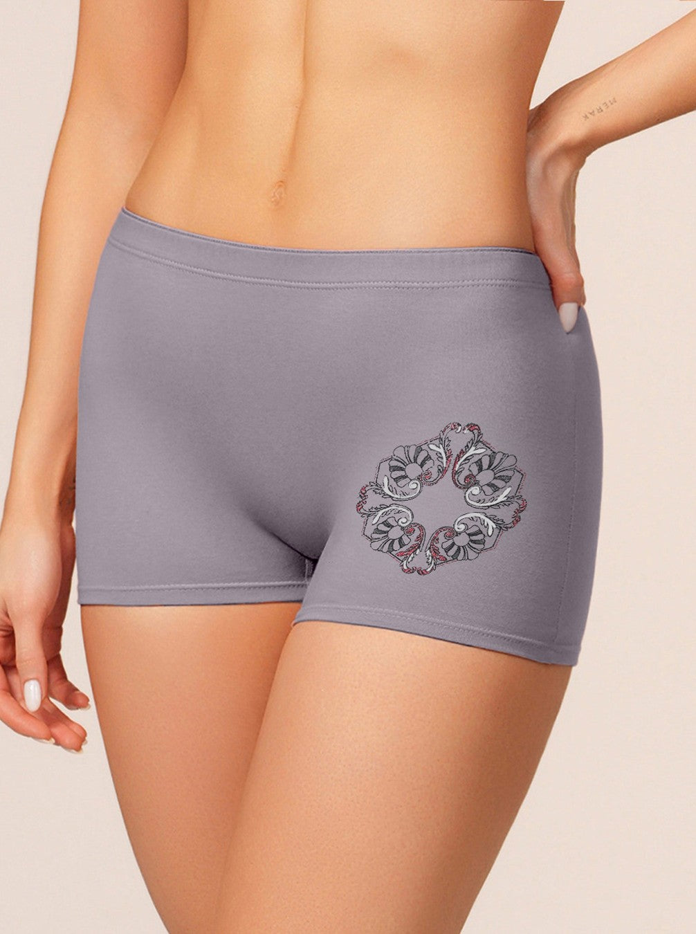 BÓXER MUJER LARGO TIRO ALTO ESTAMPADO LATERAL