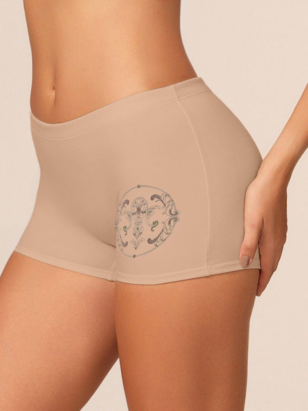 BÓXER MUJER LARGO TIRO ALTO ESTAMPADO LATERAL
