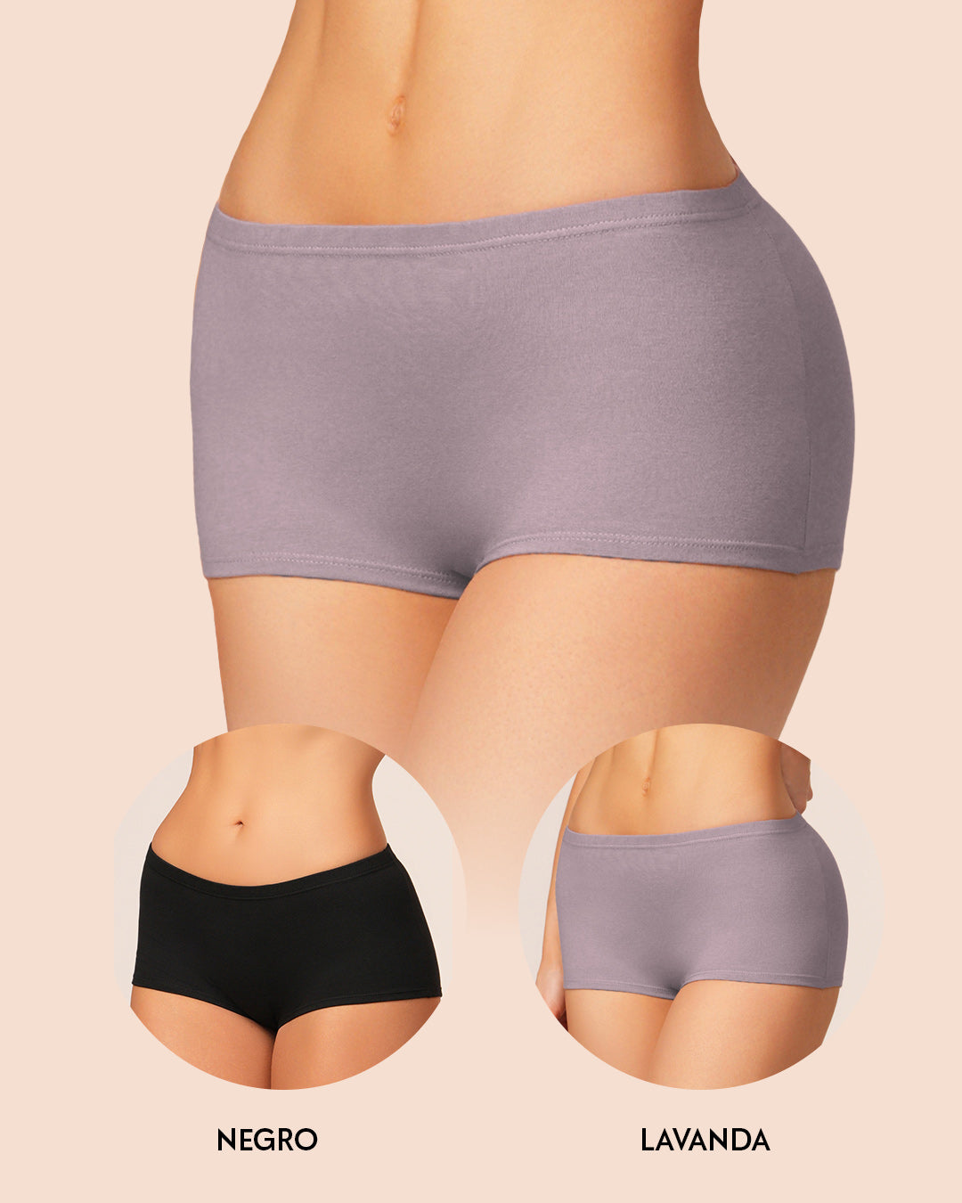 PANTIES MUJER DUO TIRO ALTO EN ALGODÓN
