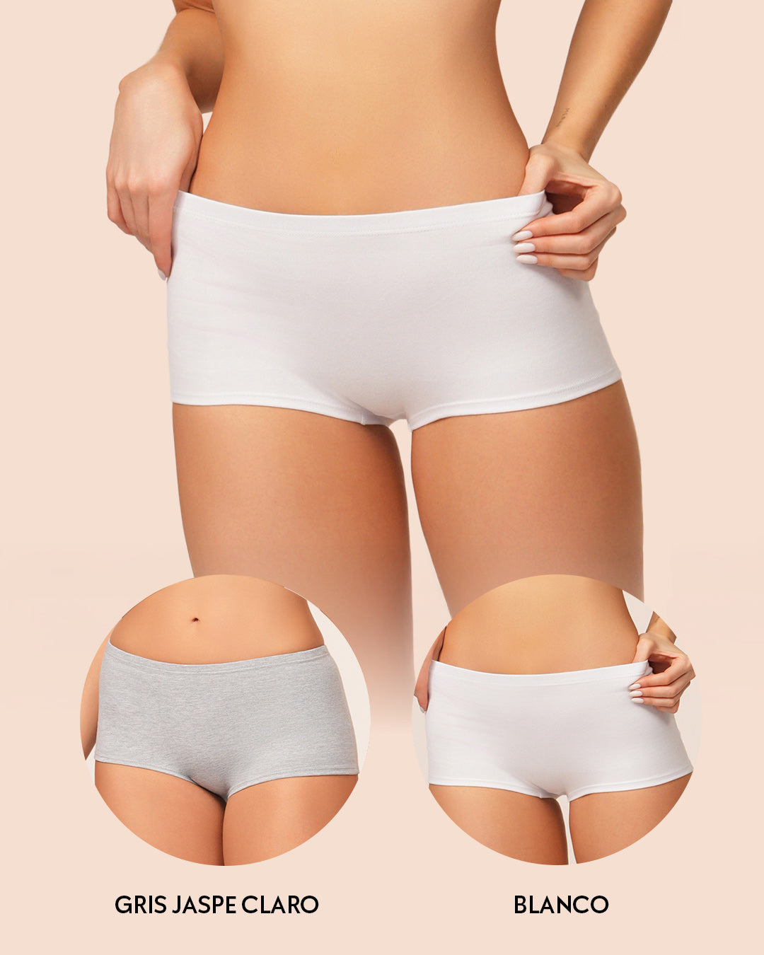 PANTIES MUJER DUO TIRO ALTO EN ALGODÓN