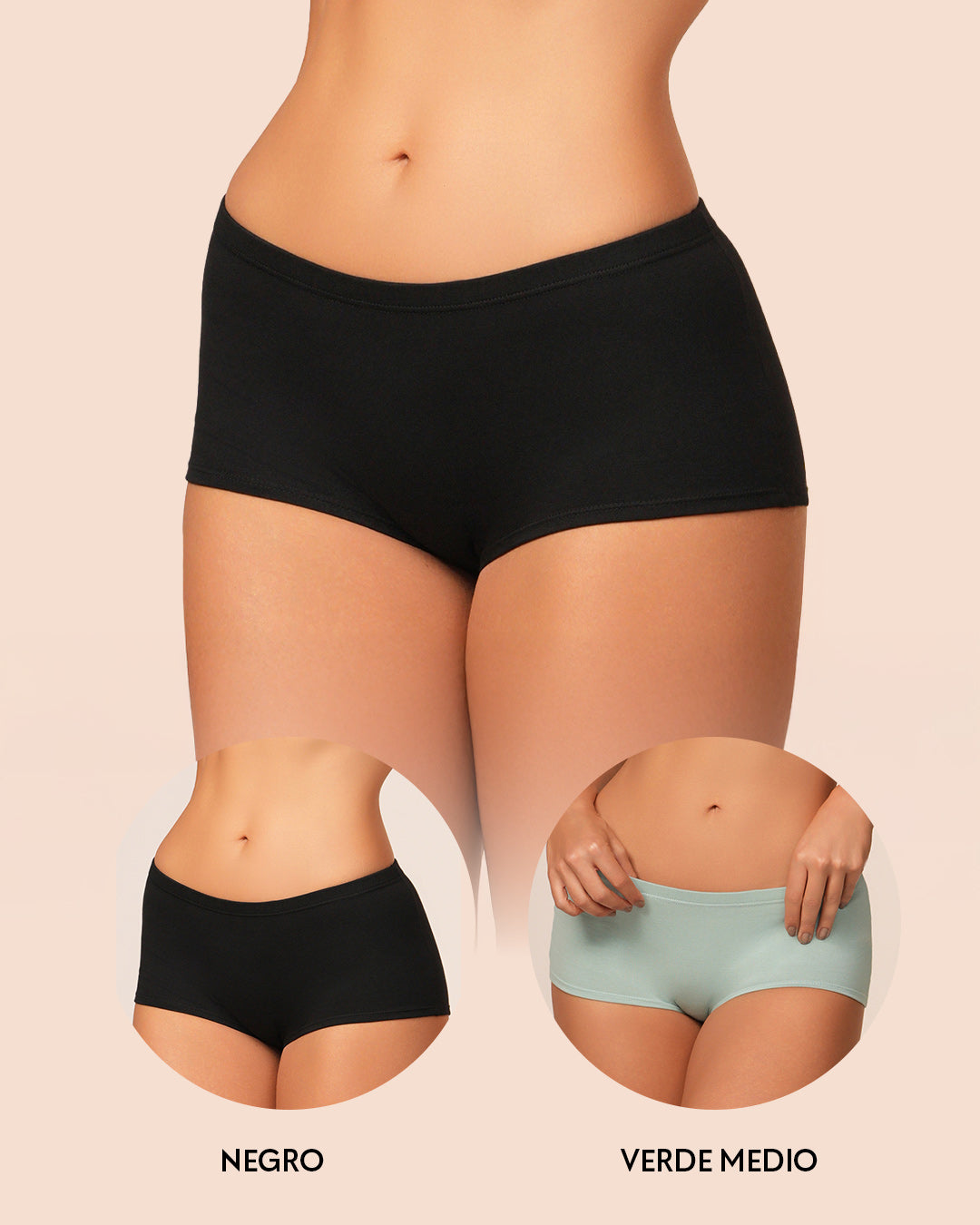 PANTIES MUJER DUO TIRO ALTO EN ALGODÓN