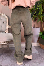 PANTALÓN MUJER SILUETA AMPLIA TIPO PANA