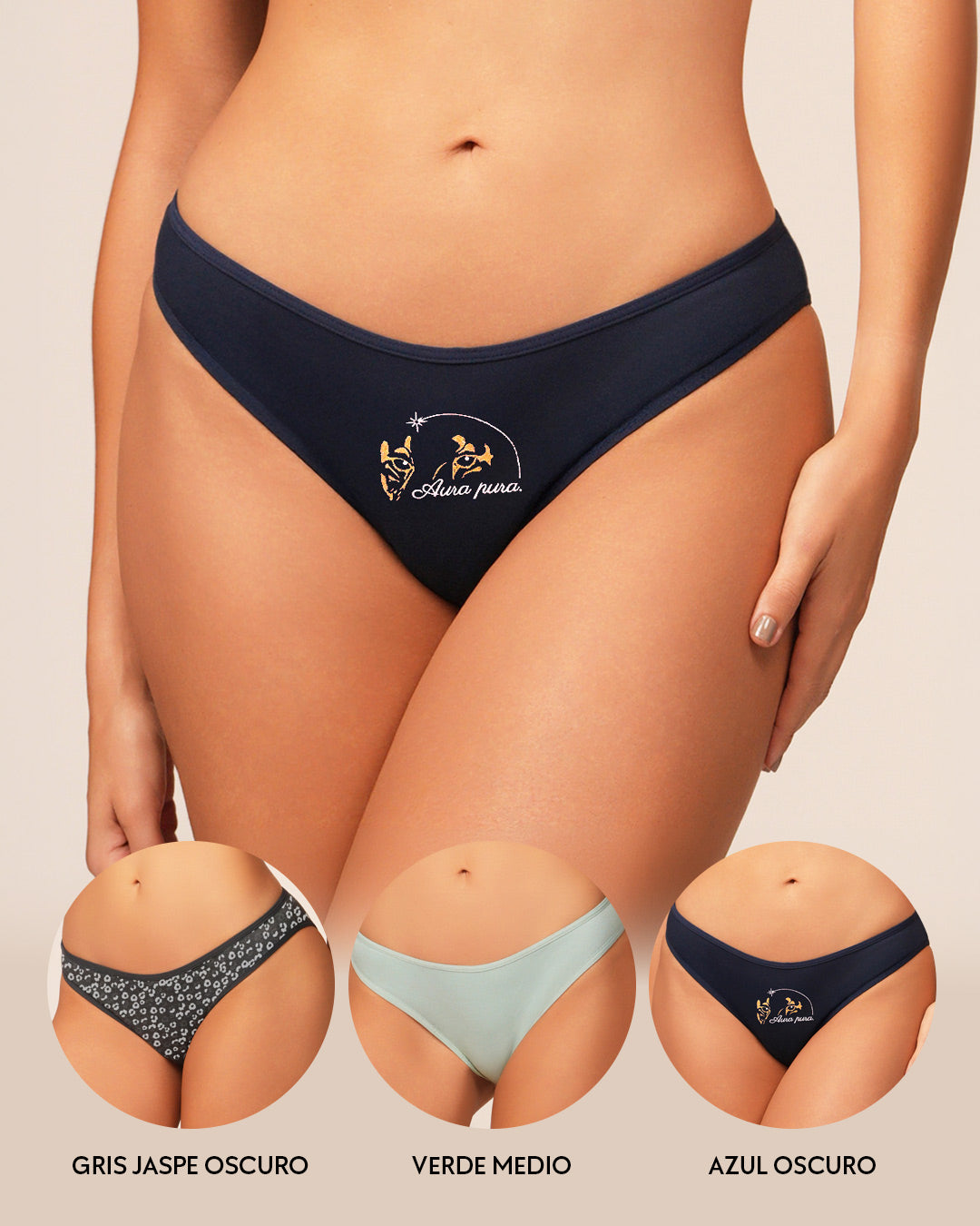 TRÍO MUJER TANGA COLORES Y ESTAMPADOS VARIABLES