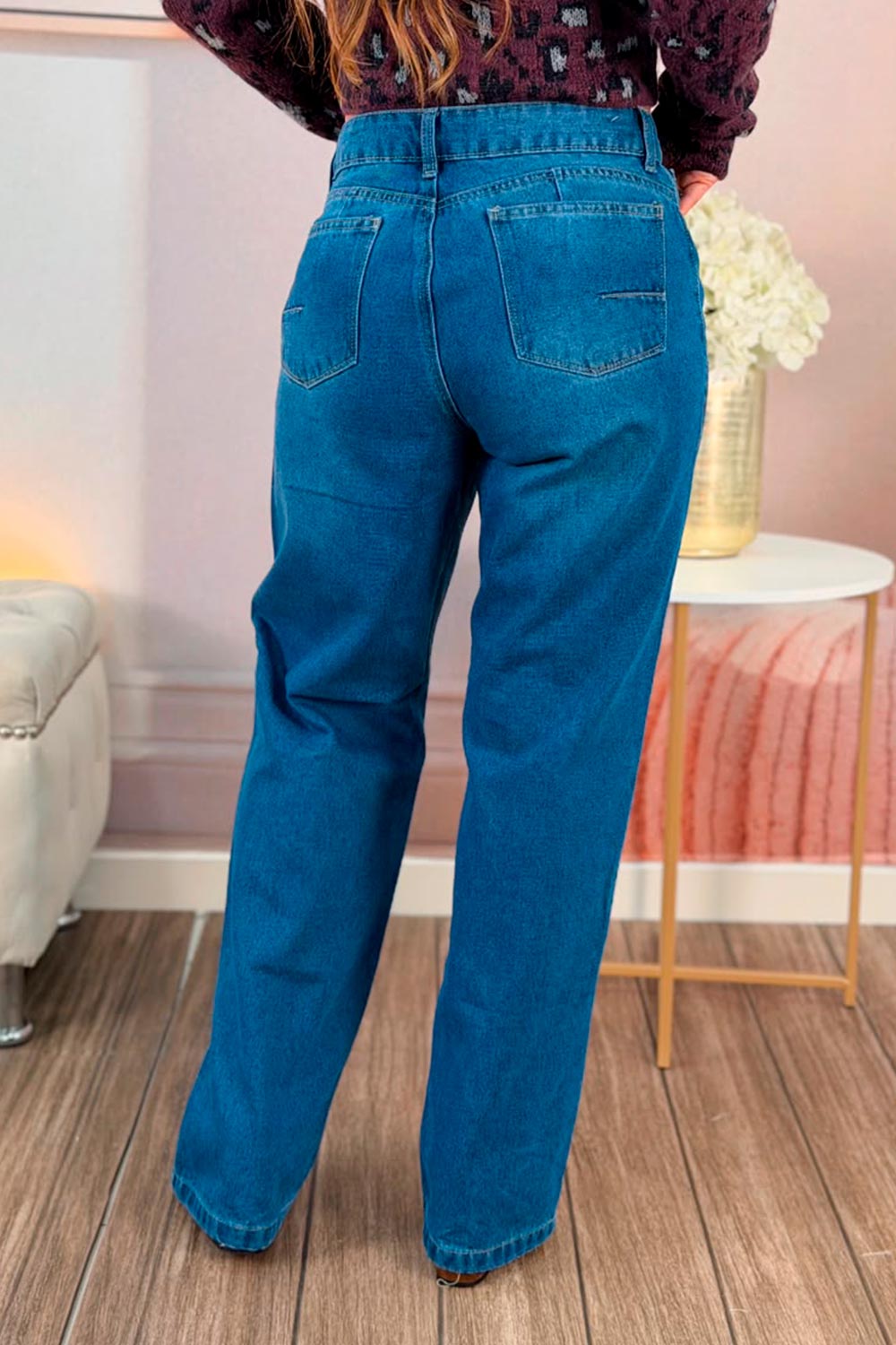 JEAN MUJER WIDE LEG TIRO ALTO CON COSTURAS FRONTALES