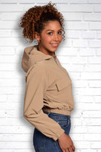 CHAQUETA MUJER CORTA CON CAPUCHA