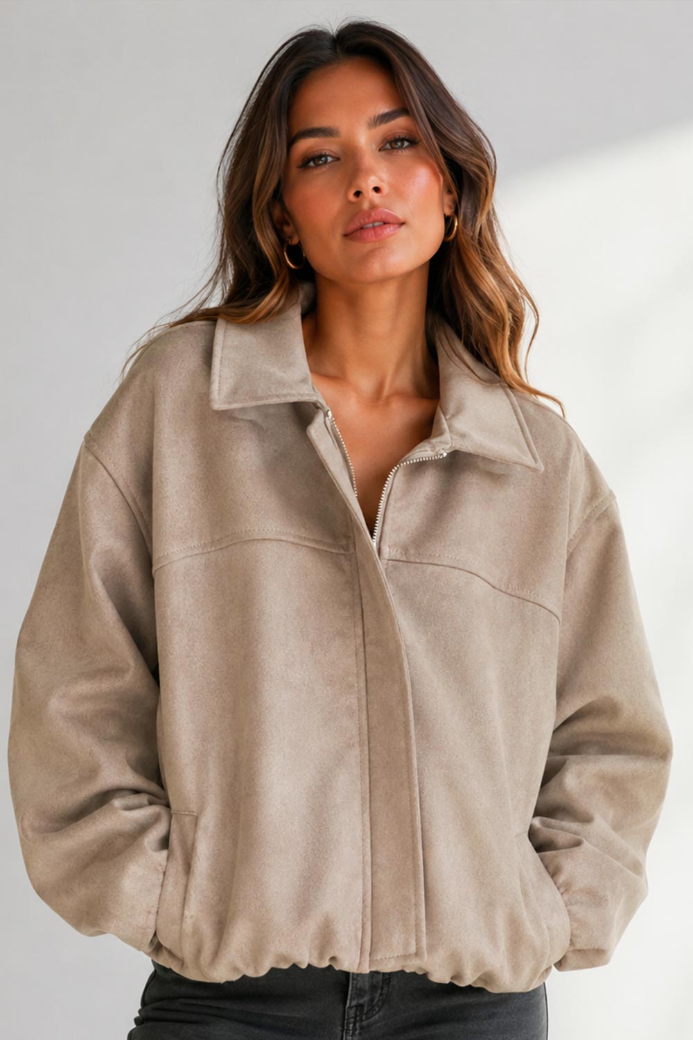 CHAQUETA MUJER DSKAFIVE REF 20213 color BEIGE