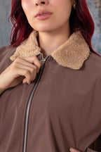 CHAQUETA MUJER CON CUELLO DE PELUCHE