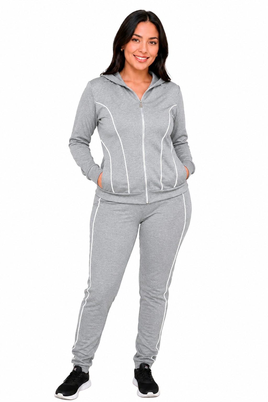 SUDADERA MUJER ROSSY SPORT REF 1400012 color GRIS CLARO