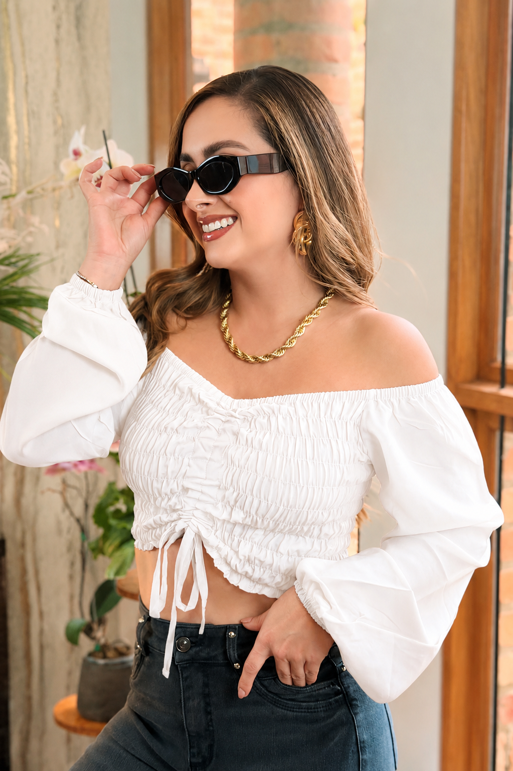 BLUSA MUJER MASADI REF 5021 color BLANCO