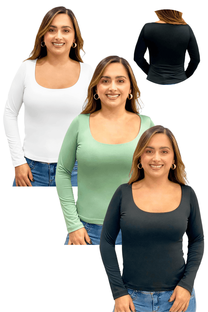 BLUSA MUJER IRREAL.R REF 300015 X3 color NEGRO/VERDE/BLANCO